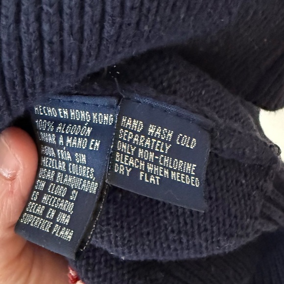 Nautica Navy Plaid Cotton Sweater Men’s Size M - Picture 5 of 5